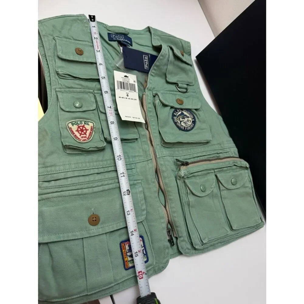 Polo Ralph Lauren Boys Size 6 Mint Green Key West Fishing Utility Vest NWT Rare